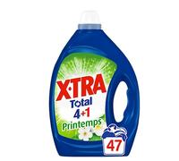 X Tra Total - 47 lavages - Lessive liquide - 4 en 1 - Entretien du linge - Parfum printemps - Efficace dès 20°C - Propreté - Eclat - Fraîcheur - Engagé pour vous - Economique - Emballage recyclable