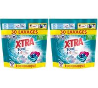 X-Tra Total - Lessive Capsules- Trio-Caps - 4+1 - Propreté - Eclat - Fraîcheur - Engagé pour vous - Economique - Parfum Givré - Déo Fraîcheur + - 24H Anti-Odeurs - Efficace des 20°C - 30 Lavages
