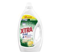 X•Tra Total - Lessive Liquide - 4+1 - Propreté - Eclat - Fraîcheur - Engagé pour vous - Economique - Aloe Vera & Savon de Marseille - Efficace des 20°C - Convient aux Peaux Sensibles - 63 Lavages