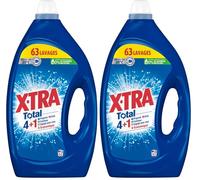 X, Tra Total - Lessive Liquide - 4 plus 1 - Propreté - Eclat - Fraîcheur - Engagé pour vous - Economique - Une seule lessive pour tout votre linge - Efficace des 20°C - 63 Lavages (Lot de 2)