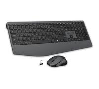 X-Type Ensemble Clavier Et Souris Sans Fil Azerty 112 Touches 12 Raccourcis Souris 1600 DPI Noir