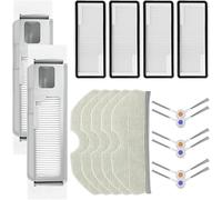 X Ultra Kit d'accessoires, pièces de rechange pour Freo X Ultra, accessoires de robot aspirateur Freo X Plus pour K1, avec 4 filtres HEPA, 5 chiffons en microfibre, 2 sacs à poussière, 6 brosses