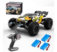 X-Verse 16102PRO Voiture télécommandée avec Moteur Brushless, 1:16 4WD 70KM/H RC Voiture Camion, 2,4 GHz Tout Terrain Buggy RC Crawler Jouet, Cadeau pour Enfants Adultes,3 Piles (Jaune)