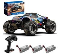 X-Verse KF10 Voiture télécommandée 1:10 pour adultes, 4 WD 60 km/h, étanche, avec moteur 3S sans balais, 2,4 GHz, tout terrain, Truggy RC Truck Crawler, 3 piles, bleue