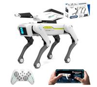 X-Verse RC Chien Robot pour Enfants Jouet Télécommandé, Programmable Danse Musique Chien Robot, Tirant Bombes D'eau Voix et Interagir, Cadeaux pour Garçons, Filles 3-12 Ans