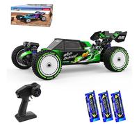 X-Verse Voiture télécommandée, 1:12, 100 km/h, 4WD, étanche, avec moteur sans balais 3S, 2,4 GHz, tout terrain, truggy RC tout-terrain, pour adultes, 3 batteries (vert)