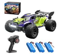 X-Verse Voiture télécommandée 1:18, 40 km/h, moteur à balais de carbone RC haute vitesse, tout-terrain, drift, 2,4 GHz, 4 WD, voiture de course, tout-terrain, voiture de course, 3 batteries