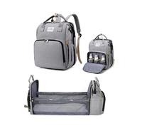 X W EI UNION Sac à dos avec station de lavage - sac à dos pour bébé - imperméable à l'eau - grande capacité - liste de naissance rechercher - neonary Essentials, Grey, baby bag