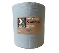 X WIPES 80 - Rouleau d' Essuyage Non-Tissé - Très résistant à sec ou humide - Non pelucheux