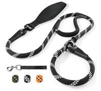 X XBEN Laisse Chien avec Stop IntéGré, 180cm RéFléChissant Longe pour Chien avec PoignéE Confortable RéSistante Convient Aux Chiens De Moyenne Et Grande Taille, 12mm, Noir