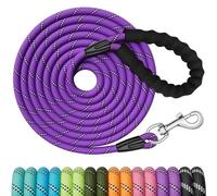 X XBEN Laisse de dressage pour chiens, 30 m, corde solide, longue laisse avec poignée rembourrée douce et crochet robuste, laisse de dressage réfléchissante pour chiens de petite, moyenne et grande