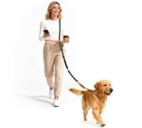 X XBEN Laisse Main Libre Chien, Laisse Canicross pour Moyens Grands Chiens | avec Double Poignée + Ceinture de Taille, Élastique intégré, Réglable (0,8 à 2,2 m), pour Chien de Moyens à Grande Taille