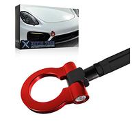 x xotic tech Sport Track Racing Style CNC Aluminum Screw-on Tow Hook Front Bumper Compatible with Porsche Panamera, Carrera 911 991 (Red)