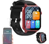 X&Z-XAOY Bracelet Smartwatch pour Personnes Âgées avec Alerte Sos, Sécurité GPS Et Appels Vidéo HD Montres D'appel d'urgence Senior Ip67 Imperméable(Red)