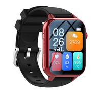 X&Z-XAOY Montre Connectée avec Alarme pour Personnes Âgées Montres Bracelets 1,96 * 1,57 Pouces Montres Connectées avec Détection des Chutes, SOS Et Appel Vidéo(Red)