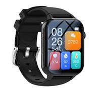 X&Z-XAOY Montre Connectée avec Alarme pour Personnes Âgées Montres Bracelets 1,96 * 1,57 Pouces Montres Connectées avec Détection des Chutes, SOS Et Appel Vidéo(Black)