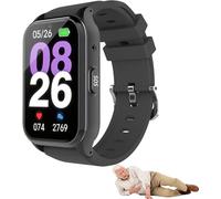 X&Z-XAOY Montre Connectée pour Seniors avec Écran HD 1,6 Pouce Montre avec Détection De Chute pour Personnes Âgées Appels Vidéo,étanchefitness(Black)