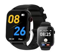 X&Z-XAOY Montre Intelligente D'alarme pour Personnes Âgées Smartwatches Détection De Chute avec SOS, avec Appel Vidéo pour Les Personnes Âgées/OAP/Demence/Alzheimer Montres Bracelet(Black)