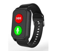 X&Z-XAOY Montre Intelligente pour Les Seniors avec Appel Vidéo HD Détection De Chute GPS IP67 Waterproof Fall Alert Devices (dispositifs D'alerte De Chute Étanches) pour Hommes/Femmes(Black)