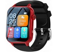 X&Z-XAOY Montre Intelligente pour Les Seniors avec Appel Vidéo HD Détection De Chute GPS IP67 Waterproof Fall Alert Devices (dispositifs D'alerte De Chute Étanches) pour Hommes/Femmes(Red)