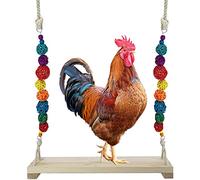 X-zoo Balançoire en bois naturel à suspendre pour poulailler/cage à oiseaux, grande balançoire pour poules, perruches, aras