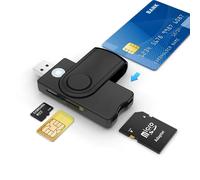 X02 USB SIM lecteur de carte à puce pour carte bancaire IC/ID EMV SD TF MMC lecteurs de cartes USB-CCID ISO 7816 pour Windows 7 8 10 Linux OS