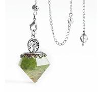 X029 Pendule en cristal d'aigue-marine orgonite avec pendentif en pierre naturelle pour radiesthésie et divination