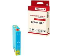 - x1 Cartouche compatible pour EPSON 502 XL 502XL Cyan Jumelles