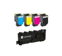 - x1 Collecteur - C540X75G Original Lexmark + 4 Toners compatibles 70C2H / 702H (Black Cyan Magenta Yellow) Compat