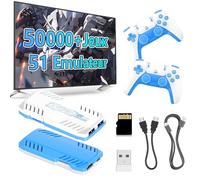 X10 Pro Console de Jeux rétro,Plus de 50000 Jeux Classiques,51 émulateurs,clé de Jeux 4K HD, 2 manettes sans Fil 2,4 GHz, S905X3,Console de Jeux rétro Plug and Play,Cadeau pour Adulte(Bleu 128 Go)
