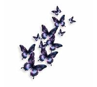 x11 Autocollants en vinyle papillon violet minuit, couvrent les marques, multi-usage idéaux pour téléphone, tasses, carrelage, toilettes, voiture, ordinateur portable, verre, décalcomanie murale non