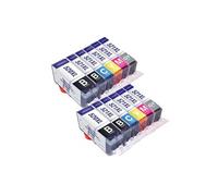 - x12 cartouches Canon PGI-520 CLI-521 compatibles (2 Noir XL, 2 Noir, 2 Cyan, 2 Magenta, 2 Jaune, 2 Gris)