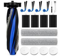 X12 OMNICYCLONE Lot de 17 accessoires pour ECOVACS X12 OmniCyclone | 1 paire de brosses principales, 4 ouates filtrantes, 4 filtres HEPA, 2 brosses à rouleaux, 4 brosses latérales