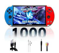 X12 Plus 7,1″ Rétro Console de jeu portable,1000+ Jeux Non Répétitifs & 22800+ Répétitifs,10 émulateurs,Console de jeu vidéo d'arcade,écran HD 16 millions de couleurs,800x480P,Ebook TXT,sortie AV/TV