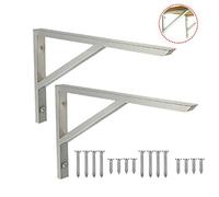 X1NGFU Support D'Étagère en Métal,Équerres Murales Triangulaires,Equerre Etagere Robuste Acier Inoxydable,Flottant à Angle Droit en Métal,Support D'Étagère Triangulaire Mural,2 Pièces(50cm/19.7in)