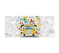 X1zuue Affiche géante à colorier pour enfants - Bannière en papier vierge pour le premier jour d'école pour salle de classe, fête à la maison, bricolage, loisirs créatifs, 140 x 60 cm