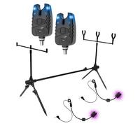 X2 Base Rodpod - Set - 2 détecteurs de toupie - 2 Hangers- Noir - Pêche à la Carpe