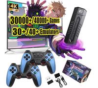 X2 Bleu Console de Jeux Rétro Console Retro Gaming avec Poignée Rechargeable,30000+ Jeux,30+ Émulateurs,Sortie HDMI 4K,Console de Jeu Portable,Plug and Play TV Console de Jeux pour Adulte (64G)