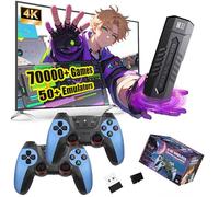 X2 Bleu Console de Jeux Rétro Console Retro Gaming avec Poignée Rechargeable,70000+ Jeux,50+ Émulateurs,Sortie HDMI 4K,Console de Jeu Portable,Plug and Play TV Console de Jeux pour Adulte (256G)
