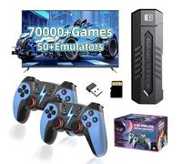 X2 Blue Console de Jeux rétro avec Deux manettes sans Fil Rechargeables 2,4 G,70000+ Jeux,50+ émulateurs, système Emuelec, Console d'émulation avec Sortie HD, Jeux vidéo Plug & Play pour TV (256G)