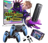 X2 BLUE Console de jeux vidéo rétro - 4K Retro Game Stick supportant 30/40/50+ émulateurs,sortie HDMI,émulateur console avec 2 manettes sans fil,Plug And Play,TV/ordinateur, cadeau pour adultes (128G)