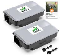 x2 Boîtes à Appât Raticide Inviolable Piège à Rats et Souris Pro Poste d'Appâtage Sécurisé Enfants & Animaux Couvercle