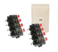 X2 Bornier 8 Voies pour Enceinte Haut Parleur Connecteur à Boutons Poussoirs Amplificateur Facade Vis Domino Adaptateur - ADAPTOUT MARQUE FRANÇAISE
