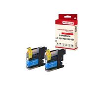 - x2 Cartouche compatible pour BROTHER LC 127 XL LC127XL Cyan Violon