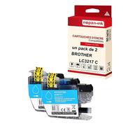 - x2 Cartouche compatible pour BROTHER LC 3217 XL LC3217XL Cyan Pot à crayon