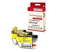 - x2 Cartouche compatible pour BROTHER LC 3217 XL LC3217XL Jaune Pot à crayon