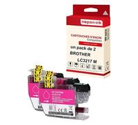 - x2 Cartouche compatible pour BROTHER LC 3217 XL LC3217XL Magenta Pot à crayon