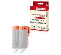 - x2 Cartouche compatible pour CANON CLI 526G XL CLI 526GXL Gris 4544B001