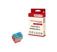 - x2 Cartouche compatible pour EPSON 202 XL 202XL Cyan Kiwi