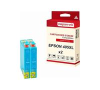 - x2 Cartouche compatible pour EPSON 405 XL 405XL Cyan Valise